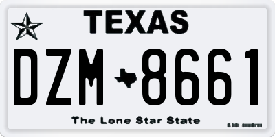 TX license plate DZM8661