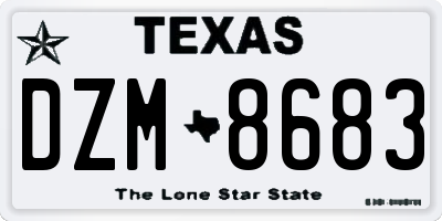 TX license plate DZM8683