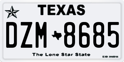 TX license plate DZM8685