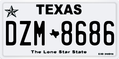 TX license plate DZM8686