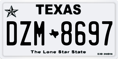 TX license plate DZM8697