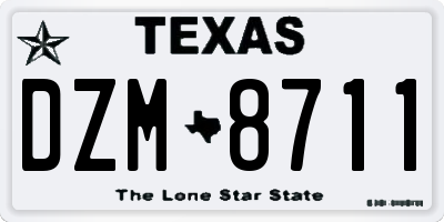 TX license plate DZM8711