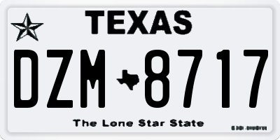 TX license plate DZM8717