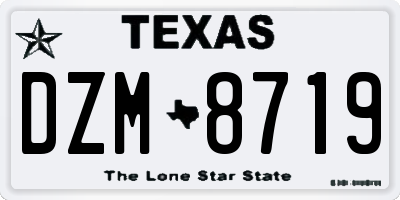 TX license plate DZM8719