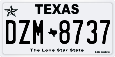 TX license plate DZM8737