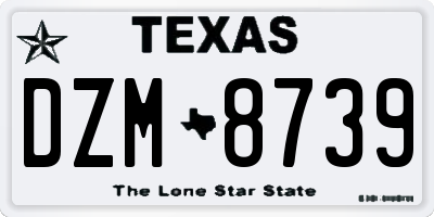 TX license plate DZM8739