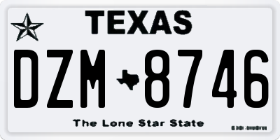 TX license plate DZM8746