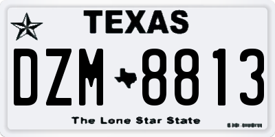 TX license plate DZM8813