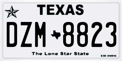 TX license plate DZM8823