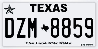 TX license plate DZM8859