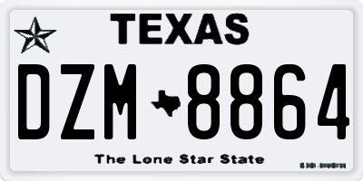 TX license plate DZM8864