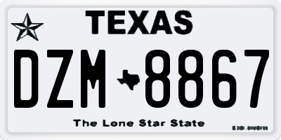 TX license plate DZM8867