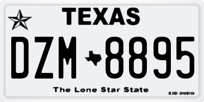 TX license plate DZM8895