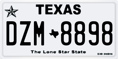 TX license plate DZM8898