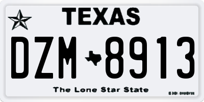 TX license plate DZM8913