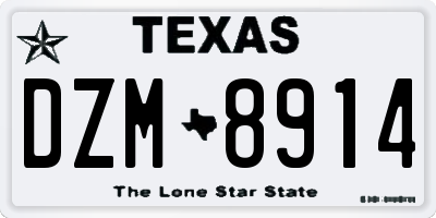 TX license plate DZM8914