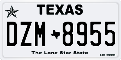 TX license plate DZM8955