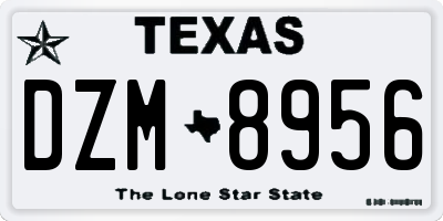 TX license plate DZM8956
