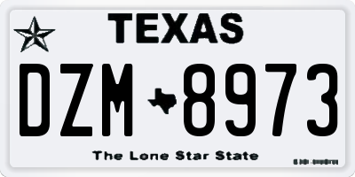 TX license plate DZM8973