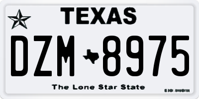 TX license plate DZM8975