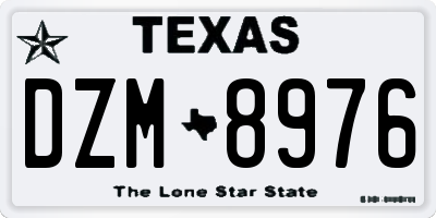 TX license plate DZM8976