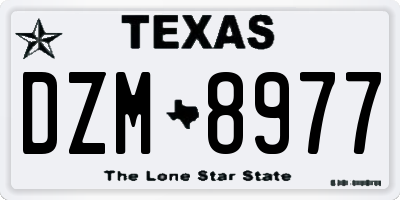 TX license plate DZM8977
