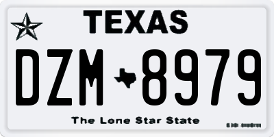 TX license plate DZM8979