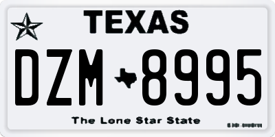 TX license plate DZM8995