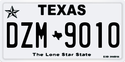 TX license plate DZM9010