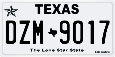TX license plate DZM9017