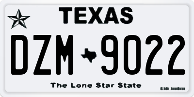 TX license plate DZM9022
