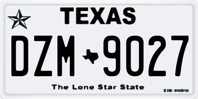 TX license plate DZM9027