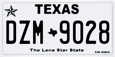 TX license plate DZM9028