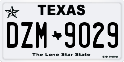 TX license plate DZM9029