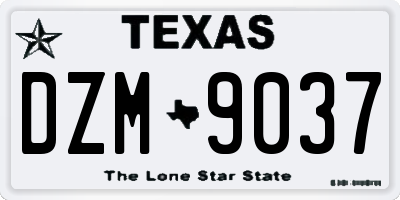 TX license plate DZM9037