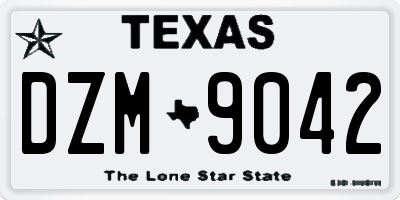 TX license plate DZM9042