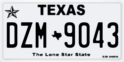 TX license plate DZM9043