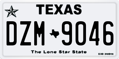 TX license plate DZM9046