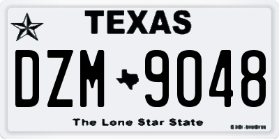 TX license plate DZM9048