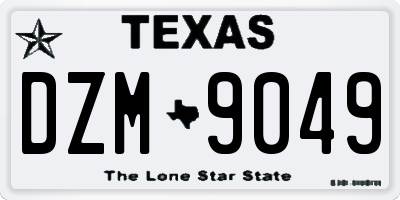 TX license plate DZM9049