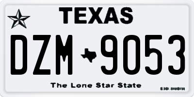 TX license plate DZM9053