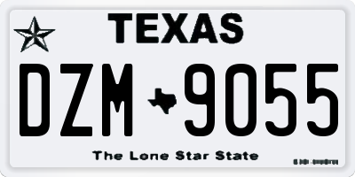 TX license plate DZM9055