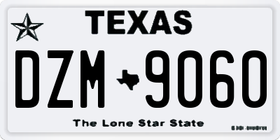 TX license plate DZM9060