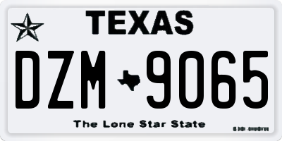 TX license plate DZM9065