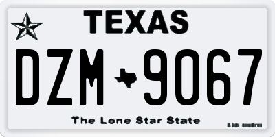 TX license plate DZM9067