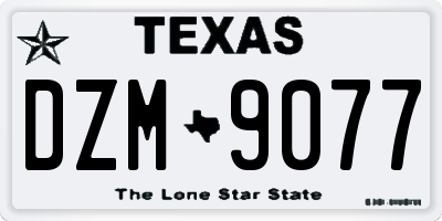 TX license plate DZM9077