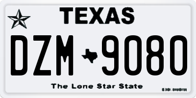TX license plate DZM9080