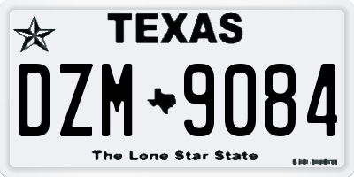 TX license plate DZM9084