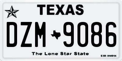 TX license plate DZM9086