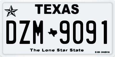 TX license plate DZM9091